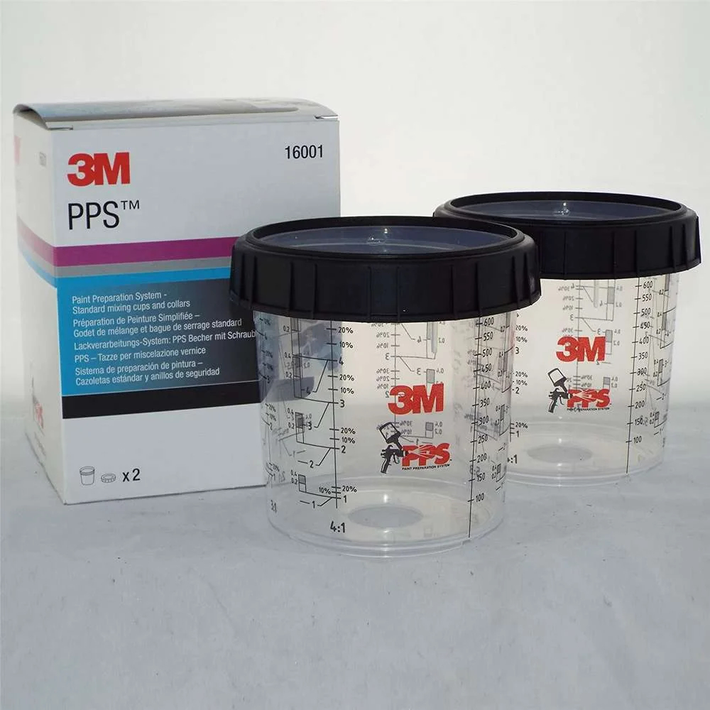 Set 2 pahare gradate pentru mixare cu manson pps 16001, volum 650 ml, din plastic