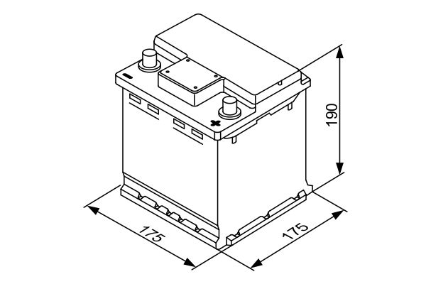 Baterie de pornire, s4 , tensiune 12 v, amperaj 44 ah, curent de pornire 420 a
