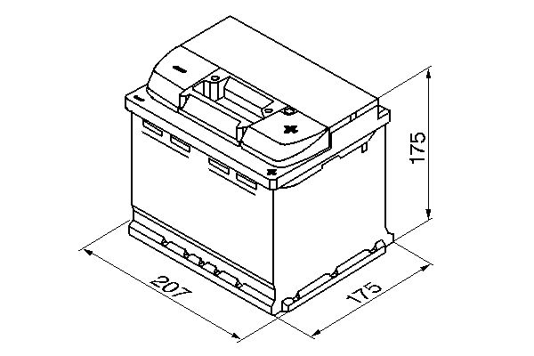 Baterie auto, de pornire, s5 , tensiune 12 v, amperaj 52 ah, curent de pornire 520 a