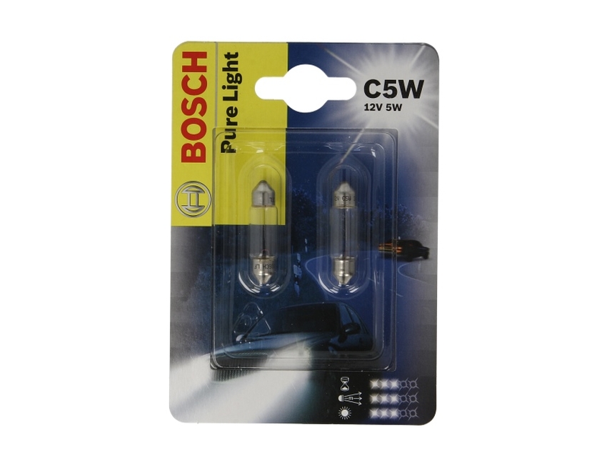 Bec auto iluminare numar inmatriculare c5w, e1 2el, 12v 5w pure light bl, soffitte