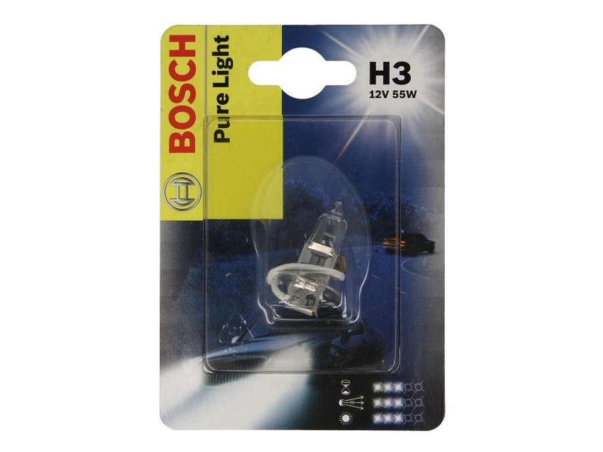 Bec auto far faza lunga h3 12 v 55 w pk22s pure light bl