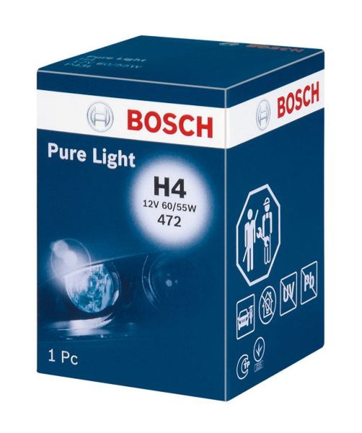 Bec auto far faza lunga h4 12v 60/55w p43t pure light ws