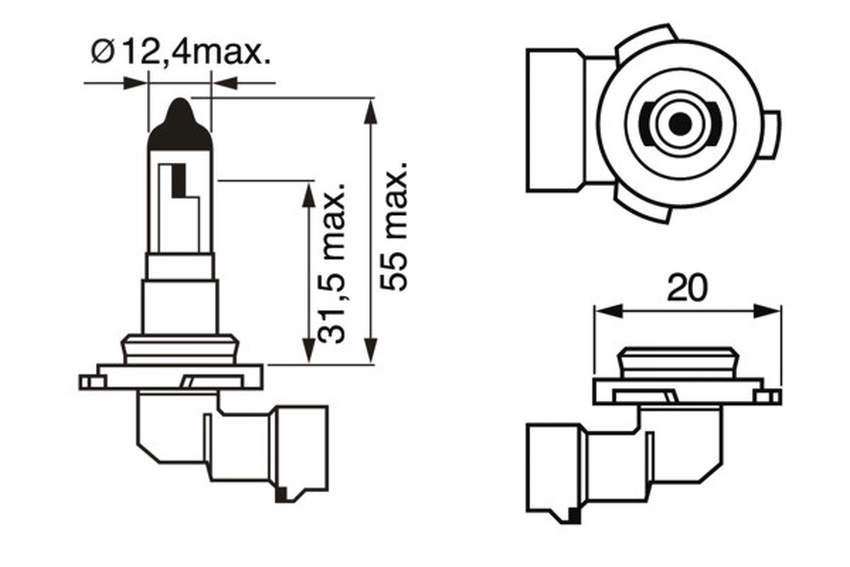 Bec auto proiector ceata h10, 12v 42w pure light ws