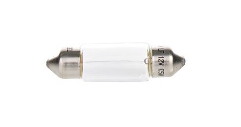 Bec auto iluminare numar inmatriculare c5w, e1 2el, 12v 5w pure light ws, se vinde la set de 10 bucati/pret pe bucata