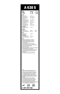 Set stergatoare parbriz aerotwin a638s , lungime 650 mm, 530 mm, fara carcasa, pentru vehicule cu volan pe stanga