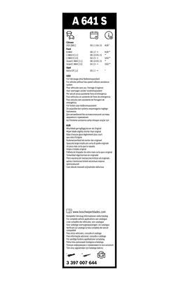 Set stergatoare aerotwin a641s , lungime 625 mm, 725 mm, fara carcasa, pentru vehicule cu volan pe stanga