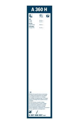Lamela stergator spate aerotwin rear a360h , lungime 380 mm, fara carcasa