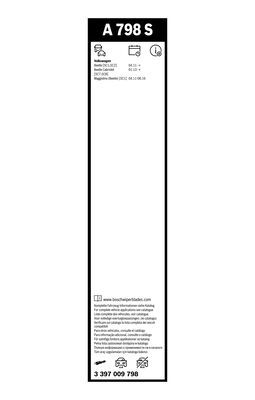 Set stergatoare aerotwin a798s , lungime 530 mm, fara carcasa, pentru vw beetle