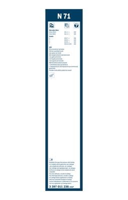 Lamela stergator twin n71 , lungime 700 mm, cu duza spalator parbriz integrata