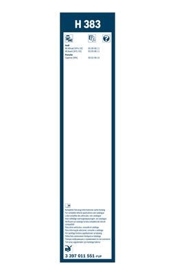 Stergator luneta twin rear h383 , lungime 380 mm, standard