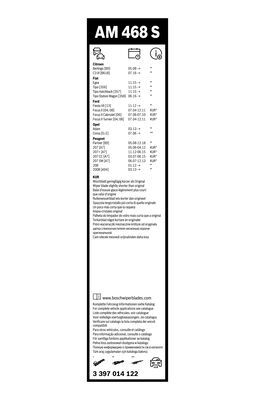 Set stergatoare parbriz aerotwin multi-clip am468s , lungime 650 mm, 400 mm, fara carcasa, pentru vehicule cu volan pe stanga