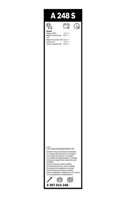 Set stergatoare aerotwin a248s , lungime 600 mm, 450 mm, fara carcasa, pentru vehicule cu volan pe stanga