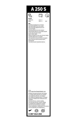 Set stergatoare parbriz aerotwin a250s , lungime 650 mm, 360 mm, fara carcasa, pentru vehicule cu volan pe stanga