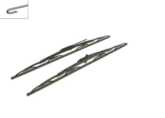 Set stergatoare parbriz twin 609 , lamela tip clasic, lungime 600 mm, cu duza stropitoare lichid integrata