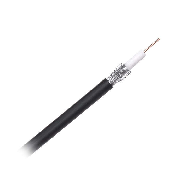 Cablu coaxial f690bv + gel, conductor 1.1 mm, cupru, , negru, tambur, lungime 305 metri