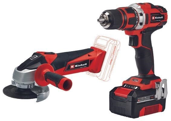 Pachet masina de gaurit te-tk 18/2 li kit (cd+ag), polizor unghiular tc-ag 18/115 li, acumulator pxc 18v, 4.0 ah, geanta