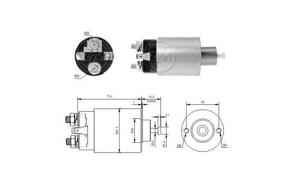 Solenoid electromotor