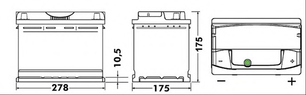 Baterie auto premium , 12 v, 72 ah, 720 a, 278x175x175 mm