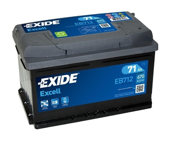 Baterie auto excell , 12 v, 71 ah, 670 a, 278x175x175 mm
