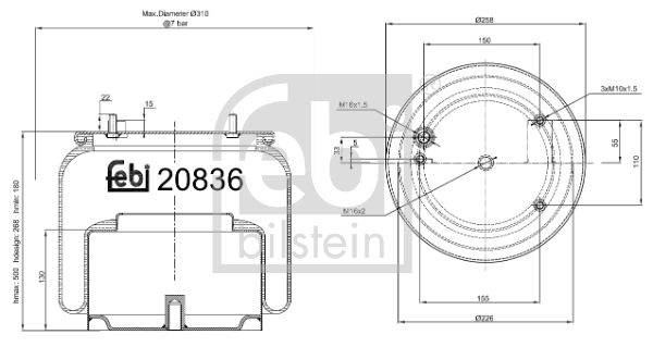 Burduf suspensie pneumatica
