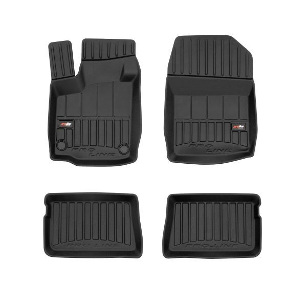 Set 4 covorase auto din cauciuc , pentru renault twingo ii 03.07-, cauciuc tpe, negru