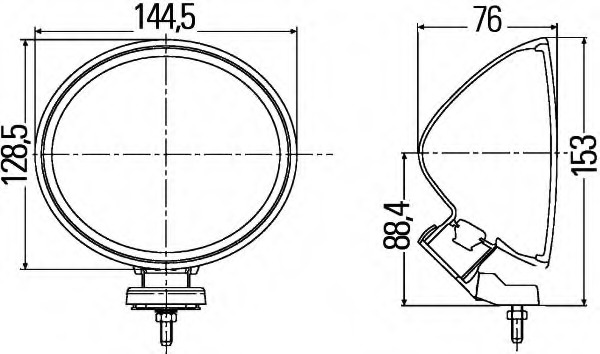 Set 2 proiectoare ovale , 153 x 144.5 mm, bec h3, alimentare 12 v