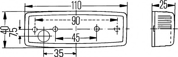 Lumina de pozitie , 40 x 120 mm, w5w, 5 w, 12 v, portocaliu