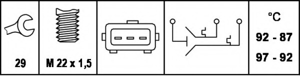 Comutator temperatura ventilator radiator