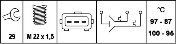 Comutator temperatura ventilator radiator