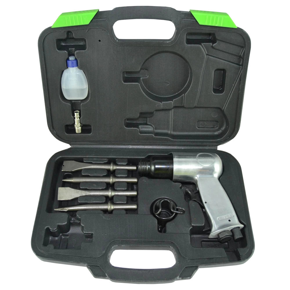 Set ciocan pneumatic , cu 9 piese, cutie transport si depozitare