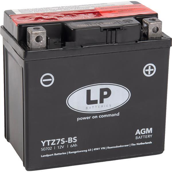 Baterie moto ytz7s-bs, tensiune 12 v, amperaj 6 ah, curent pornire 100 a, 113 x 70 x 105 mm, borna dreapta plus
