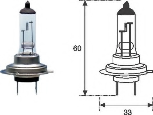Bec auto halogen pentru far faza lunga , h7, tensiune 12v, putere 55w, px26d