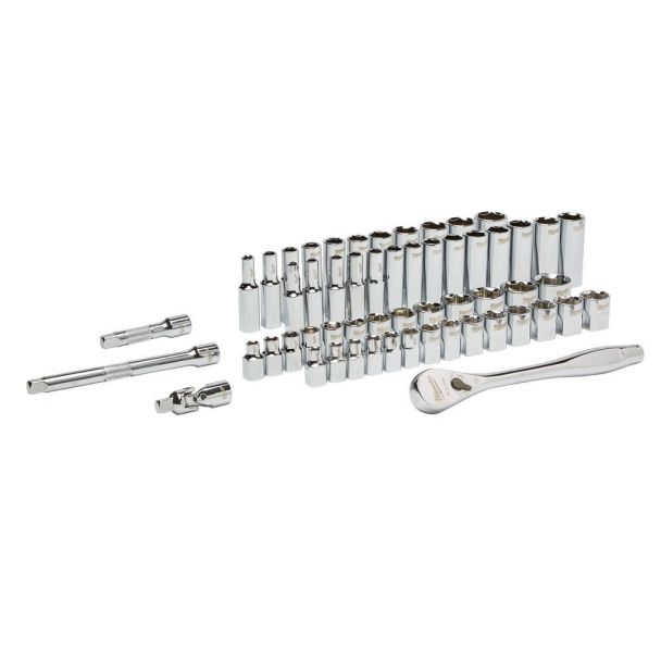 Trusa cu 56 chei tubulare cu clichet , 3/8 inch, 6-19 mm, cutie de transport