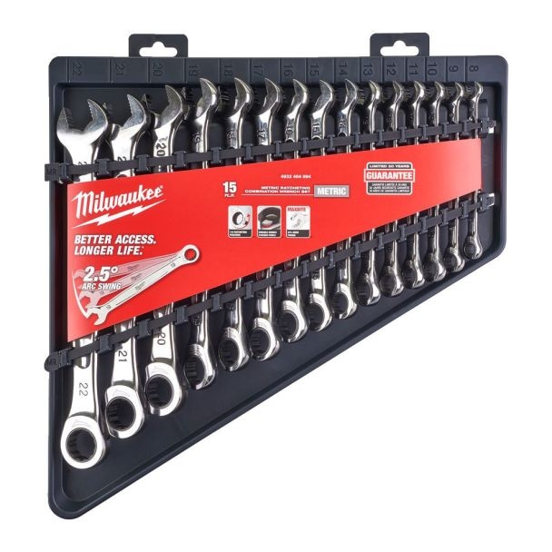 Set 15 chei combinate cu clichet maxbite , 144 dinti, 8-22 mm