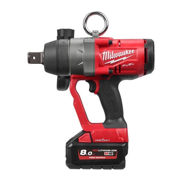 Cheie de impact m18onefhiwf1-802x , 2 x li-ion 18 v, 8 ah, cu inel de fixare 1 inch, cuplu maxim 2400 nm