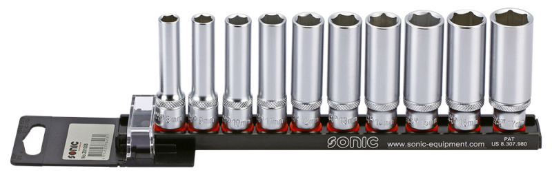 Set 10 chei tubulare , profil hexagonal, prindere 3/8 inch, dimensiuni 8-17 mm
