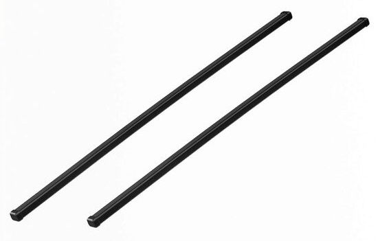 Set 2 bare transversale din otel square bar evo 118 712200, profil patrat, invelis din plastic, culoare negru, lungime 118 cm, incarcare max 100 kg