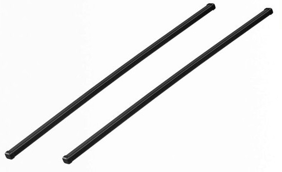 Set 2 bare transversale din otel square bar evo 135 712400, profil patrat, invelis din plastic, culoare negru, lungime 135 cm, incarcare max 100 kg