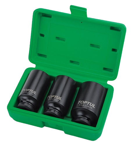 Set 3 chei tubulare de impact , prindere patrat 1/2 inch, profil bi-hexagonal, deschidere chei 30, 32, 36 mm, lungime 78 mm