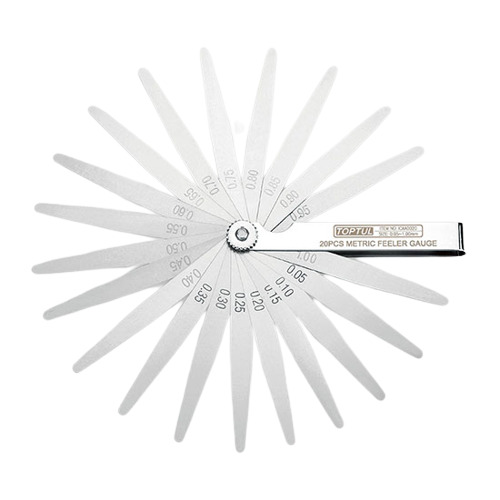 Set 20 lere totpul , grosime 0.05 - 1.00 mm, lungime 100 mm, din otel elastic, scala metrica