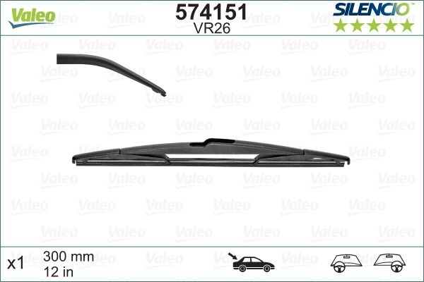 Lamela stergator spate silencio performance rear , lungime 300 mm, standard