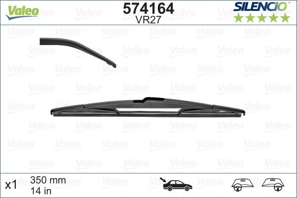 Lamela stergator spate silencio rear , lungime 350 mm, standard