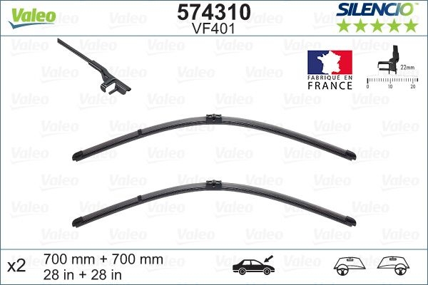 Set stergatoare parbriz silencio x.trm flat blade set , lungime 700 mm, fara carcasa, cu spoiler