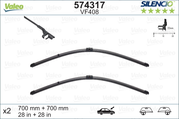 Set lamele stergatoare parbriz silencio flat blade , lungime 700 mm, lama stergator lata