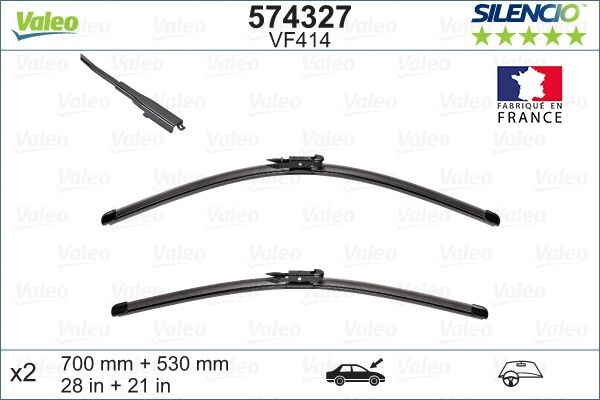 Set stergatoare parbriz silencio x.trm flat blade set , lungime 700 mm, 530 mm, fara carcasa, cu spoiler