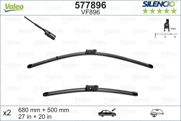 Set stergatoare parbriz silencio x.trm , lungime 680 mm, 500 mm, fara carcasa, cu spoiler