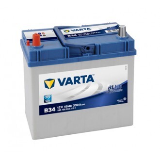 Baterie auto blue dynamic b34 , tensiune 12 v, amperaj 45 ah, curent pornire 330 a, asia, borna inversa