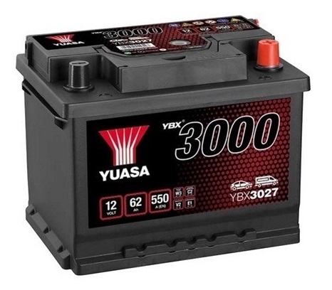Baterie auto ybx 3000 asia , 12 v, 62 ah, 550 a, 242x175x190 mm, borna dreapta plus