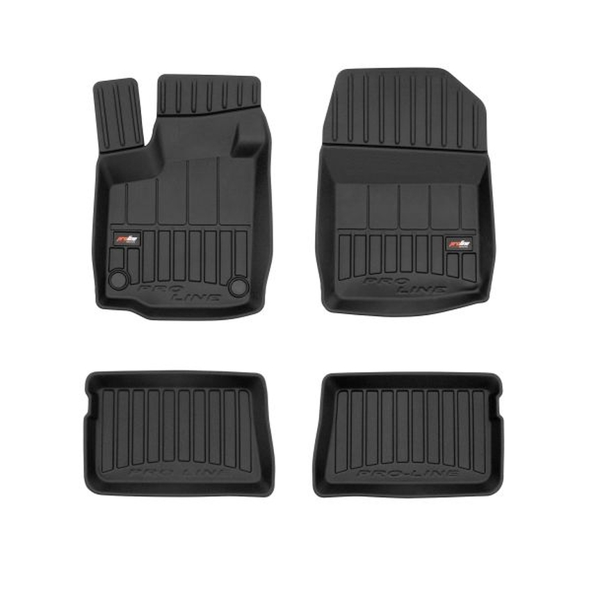 Set 4 covorase auto din cauciuc , pentru renault twingo ii 03.07-, cauciuc tpe, negru