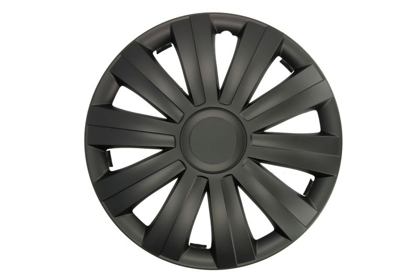 Set 4 capace roti , 14 inch, plastic, negru